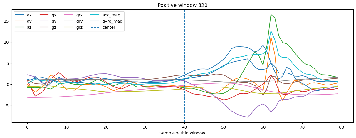 Fig 5. Example of positive sliding window.