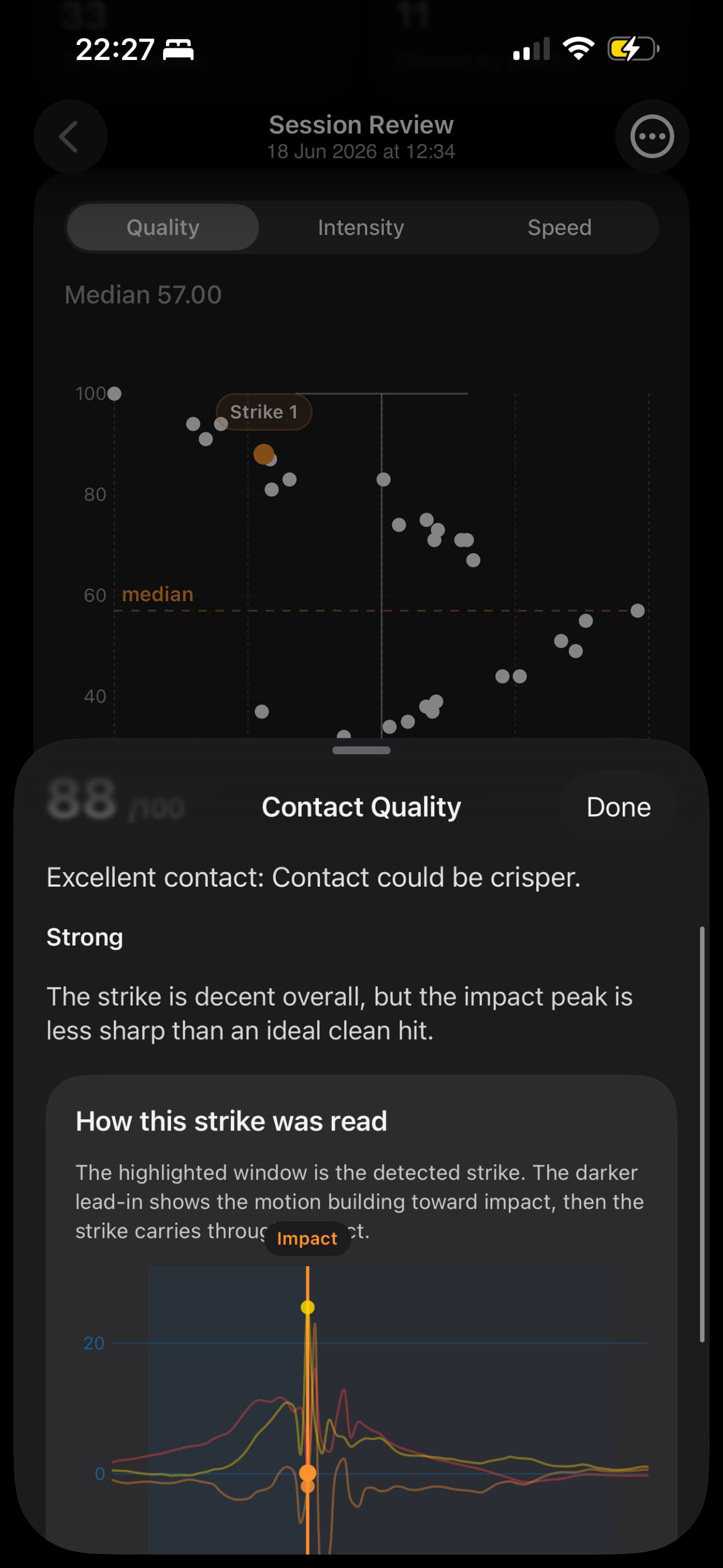 Fig 5. Contact quality explainer for the selected strike.